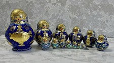 Vintage Russian Matryoshka with a Samovar  15pcs. Nesting Dolls Handmade picture