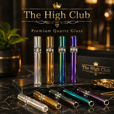 4 Pack Quartz Glass Chillum Pipe 4.25 Inch Iridescent One Hitter Tobacco Pipe picture