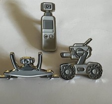 DJI Drone Enamel Pin Set of 3 Gray White Silver picture