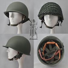 WWII U.S M1 steel helmet Sweatband M1 Army Green Helmet with Helmet Cover,Strap picture