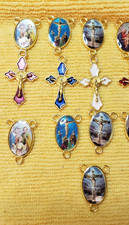 60PCS Rosary Making Kit Cross Center Medal Charms DIY Prayer Jewelry Craft USNew picture