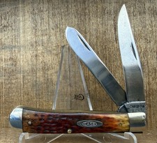 Vintage Case XX USA 6254 Trapper 1965–69 Colorful Jigged Bone Handles picture