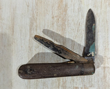 Vintage Utica Cutlery Wood Pocket Knife, 3.75
