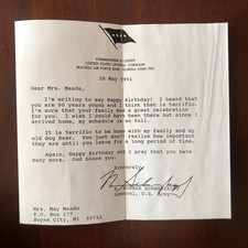 General  norman schwarzkopf Signed Personal Note /  Letter “Stormin  Norman” picture