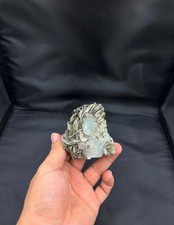 Natural Aquamarine Crystal Specimen Mica Matrix Raw Mineral Pakistan Cluster picture
