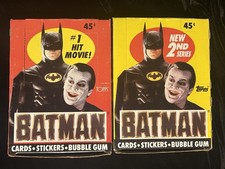 1989 Topps Batman Movie Cards Wax Box Series 1 & 2 Lot 72 Sealed Packs Vintage picture