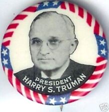 1948 HARRY S. TRUMAN campaign pin pinback button political president election picture