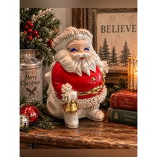 Vtg Santa International Ceramic Santa Coin Bank Spaghetti Trim Japan Christmas picture