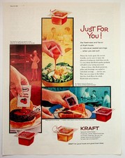 1961 Kraft Sealed Servings Ad Ketchup Honey Jelly Salad Dressing Vintage Print picture