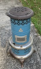 Antique Perfection Oil Heater Blue Enamel Kerosene Stove #630 W/Fuel Tank picture