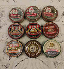 Vintage Kiwi, Griffin, Esquire, Carnauba Shoe Polish Tin 9 Cans picture