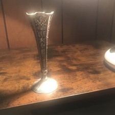 Vintage Raimond Silver Plate & Enamel Bud Vase 6