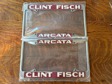 VTG Arcata California Clint Fisch Studebaker Dealership License Plate Frame Pair picture