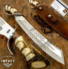 Impact Cutlery 1-Of-A-Kind Custom D2 Monster Fuller Art Bowie Knife Crown Antler picture