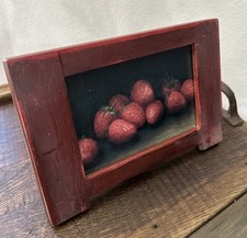 9x6” Rustic Strawberry Fruit Art Print In Vintage Frame Gallery Wall picture