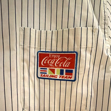 Coca-Cola Enjoy Coca-Cola Sailing Team Striped Button-Up Shirt 1986 Original picture