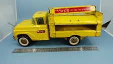 Vintage 1950s Buddy L GMC Yellow Coca Cola Delivery Truck Pressed Steel Toy picture