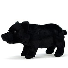 FRANKIEZHOU Lifelike Pig Stuffed Animal-Black 13.78
