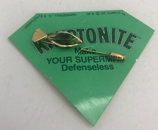 Superman Kryptonite DC Vintage 1975 Original Jacket Coat Lapel Pin Pinback picture