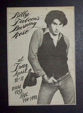 Billy Falcon Buring Rose Trax NYC 1978 Mini Poster Type Concert Ad, Promo Advert picture
