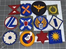 Lot Of 12 Vintage WW2 WWll Era Military Uniform Patches All Original picture