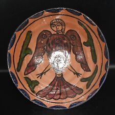 Intact Old Islamic Near Eastern Slip Painted Ceramic Pottery Bowl depicting bird picture