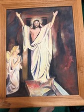Resurrection of Christ Painting Jesus With Angel Framed Wall Art picture