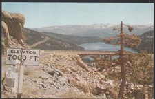 Donner Lake CA postcard - Summit bridge 1950s picture