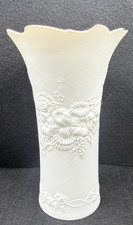 Vintage Kaiser Vase White Floral Bisque Porcelain West Germany 7” picture
