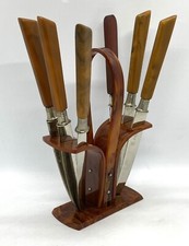 Vintage E & M-Bronce Bakelite 6 Fruit Knifes & Holder picture