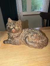 Vintage Antique Hubley Style Cast Iron Cat door stop, ~5 lbs 5.75” Tall picture