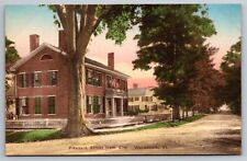 Pleasant Street From Elm. Woodstock Vermont Hand Colored Postcard picture