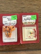 Vintage Fibre-Craft Miniature Deer # 8543 & Rocking Horse # 8620 Hong Kong picture