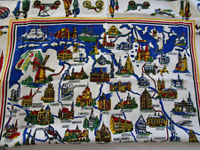 VINTAGE WEST GERMANY TABLECLOTH  CITY SHIELD ON BORDER, 51