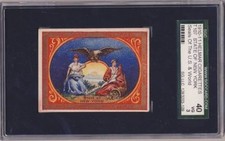 1910-11 Helmar Cigarettes T107 Seals of the United States NEW YORK SGC 40 3 picture