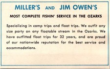 Miller's and Jim Owen's Most Complete Fishin' Service 1950s Ad TAK4-M1 picture