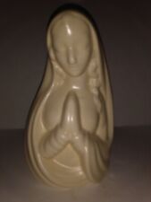 Vintage HAEGER Pottery Virgin Mary Madonna Praying Planter Matte Off White 9”  picture