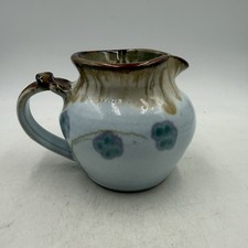 Studio Art Pottery Hand Thrown Small Pitcher Brown Green Jug Artist Signed picture