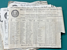 RECEIPTS: 1880s to 1890s Grand Lodge of Missouri-Ancient Order of United Workers picture