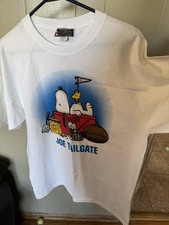 Vintage Peanuts Snoopy Woodstock Joe Tailgate White T Shirt UFS, Inc. Cotton picture