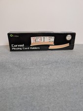 Exqline Wood Playing Card Holders Set Of 4 Curved Design For Easy Play picture
