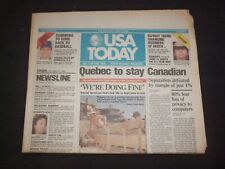 1995 OCTOBER 31 USA TODAY NEWSPAPER - QUEBEC TO STAY CANADIAN - NP 7805 picture