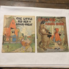 Vintage 1930s Platt & Munk Children’s Book Lot Little Red Riding Good, Red Hen picture