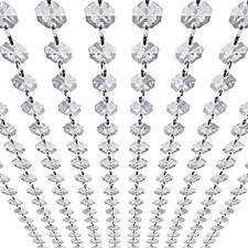 33ft K9 Glass Crystal Garland Strands - Hanging Chandelier Gem Bead Chain - 1... picture