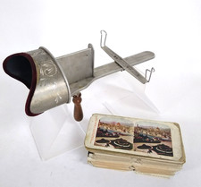 Antique H.C. White Perfecscope Stereoscope w/ 119 Cards, National Parks , Europe picture