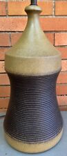 Vintage 1970s Ceramic Pottery Lamp Ribbed Modern Lighting Mid Century Earthtones picture