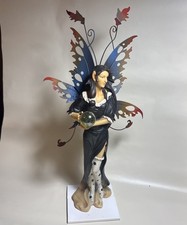 Nemesis Now Style Gothic Black Dress Fairy Statue Colorful Metal Wings 12