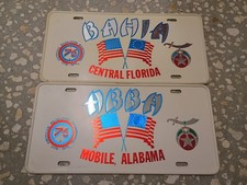 Bahia Abba 1976 Bicentennial Booster License Plate Central Florida AL Shriners picture