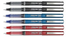 6 Pilot Precise V5 Rolling Ball Pens, 2 Black, 2 Blue, 2 Red, Extra-Fine .5mm picture