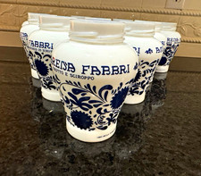 Vintage Fabbri Amarena Jars lot, Blue & White Italian Ceramic Syrup Jar, Empty picture